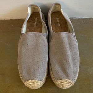 Soludos Gray Platform Espadrille Flat